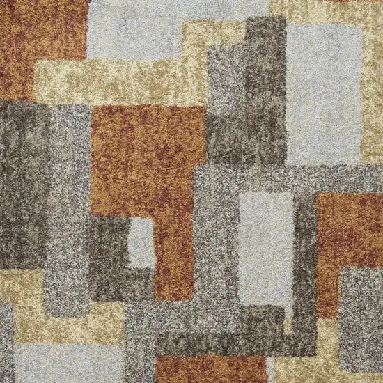 Grey And Brown Geometric Area Rug Photo 3