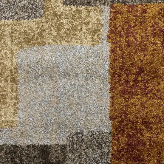 Grey And Brown Geometric Area Rug Photo 6