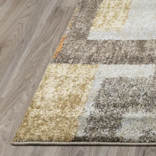 Grey And Brown Geometric Area Rug Photo 4