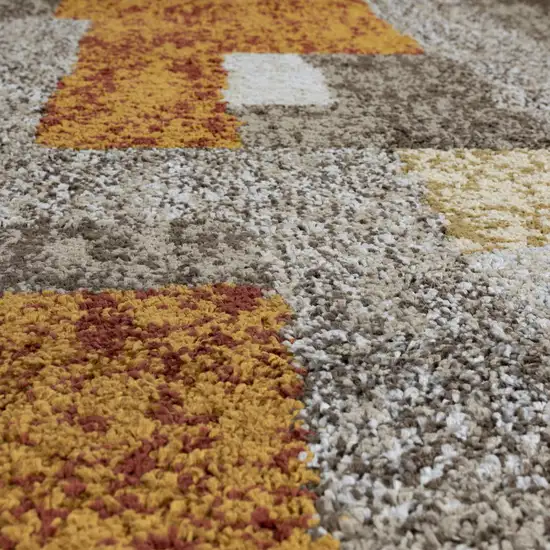 Grey And Brown Geometric Area Rug Photo 9