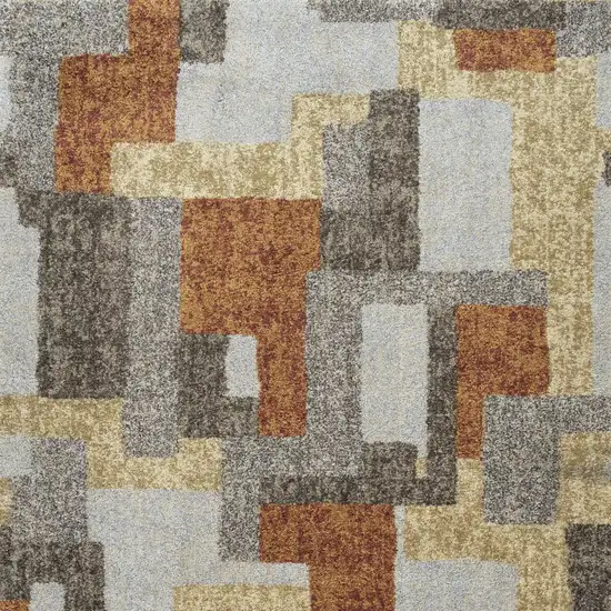 Grey And Brown Geometric Area Rug Photo 4