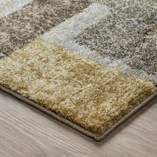 Grey And Brown Geometric Area Rug Photo 6