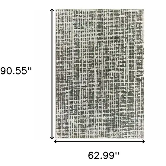 Grey And Ivory Abstract Power Loom Stain Resistant Area Rug Photo 7