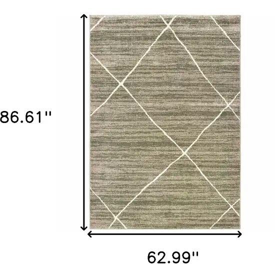 Grey And Ivory Geometric Power Loom Stain Resistant Area Rug Photo 8