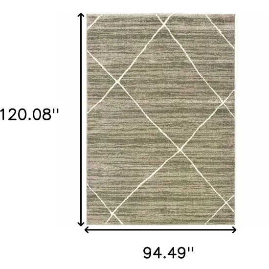 Grey And Ivory Geometric Power Loom Stain Resistant Area Rug Photo 8