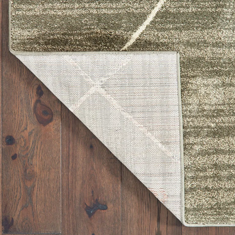 Grey And Ivory Geometric Power Loom Stain Resistant Runner Rug Photo 5