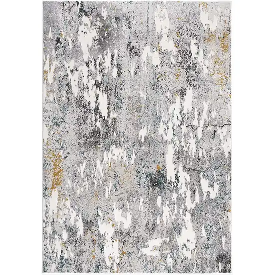 Grey And White Abstract Power Loom Stain Resistant Area Rug Photo 1