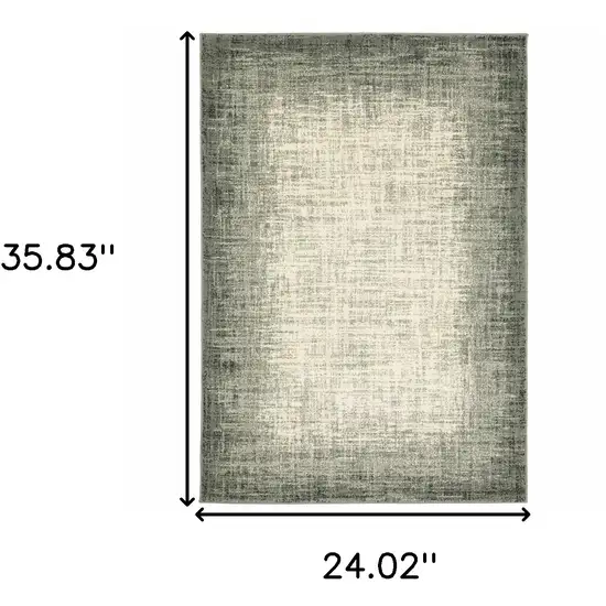 Grey Beige And Blue Power Loom Stain Resistant Area Rug Photo 10