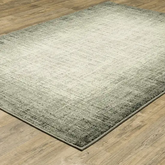 Grey Beige And Blue Power Loom Stain Resistant Area Rug Photo 4