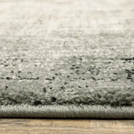 Grey Beige And Blue Power Loom Stain Resistant Area Rug Photo 9