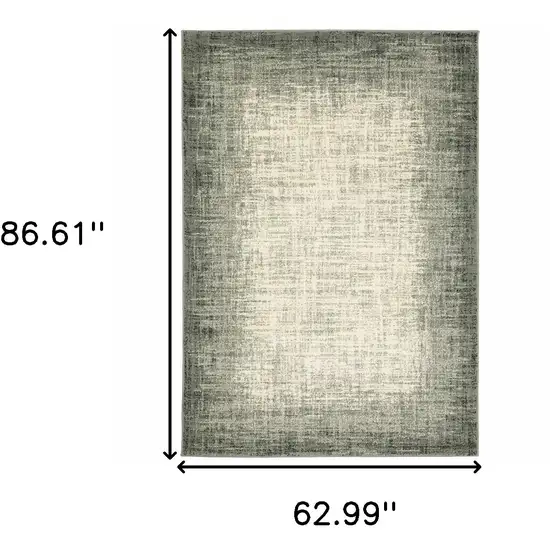 Grey Beige And Blue Power Loom Stain Resistant Area Rug Photo 10