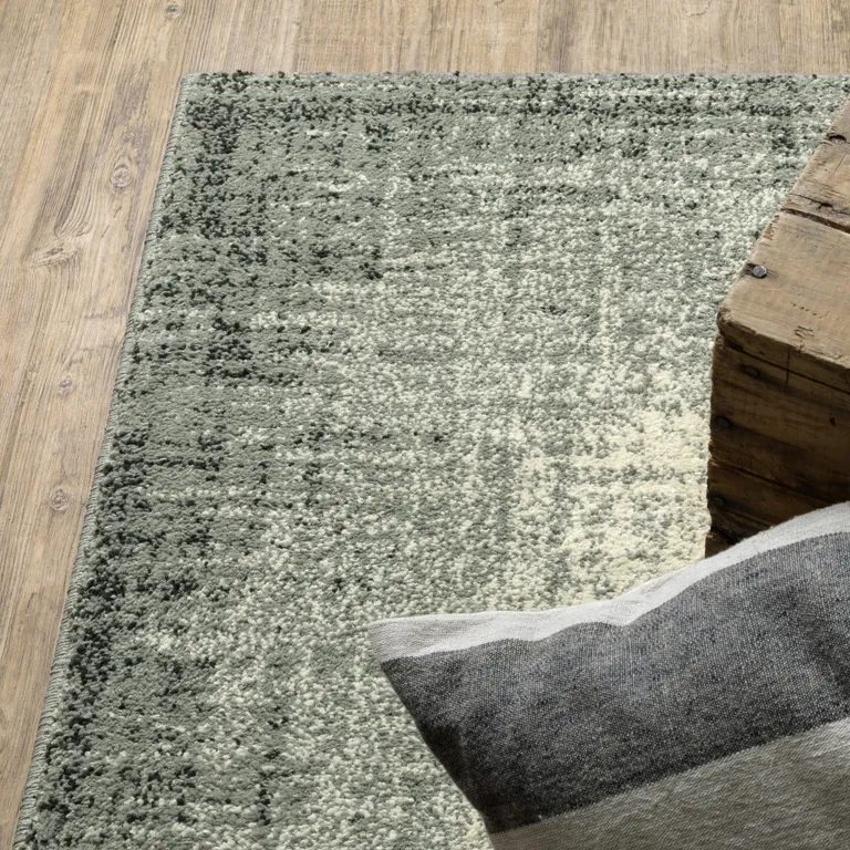 Grey Beige And Blue Power Loom Stain Resistant Area Rug Photo 5