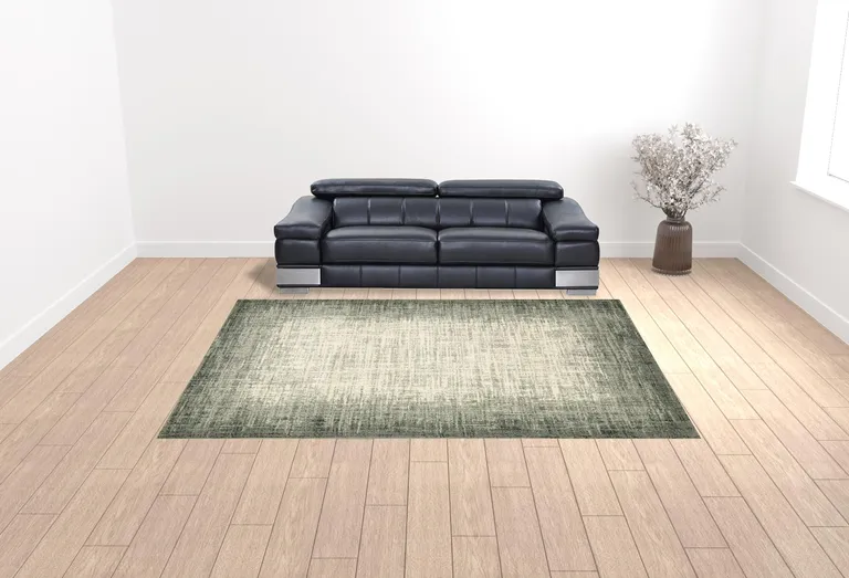 Grey Beige And Blue Power Loom Stain Resistant Area Rug Photo 2