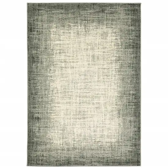 Grey Beige And Blue Power Loom Stain Resistant Area Rug Photo 1