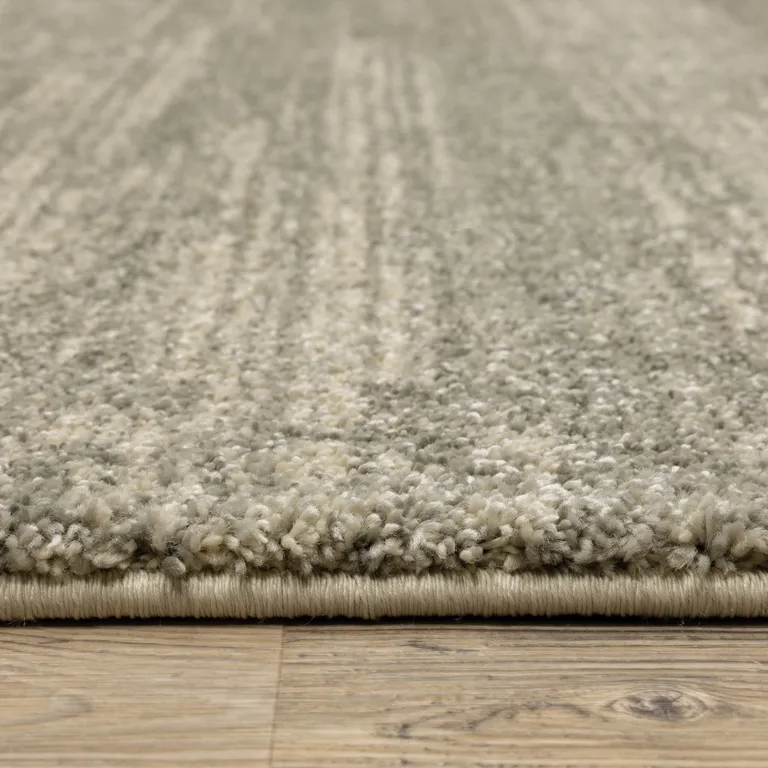 Grey Beige And Tan Abstract Power Loom Stain Resistant Area Rug Photo 5