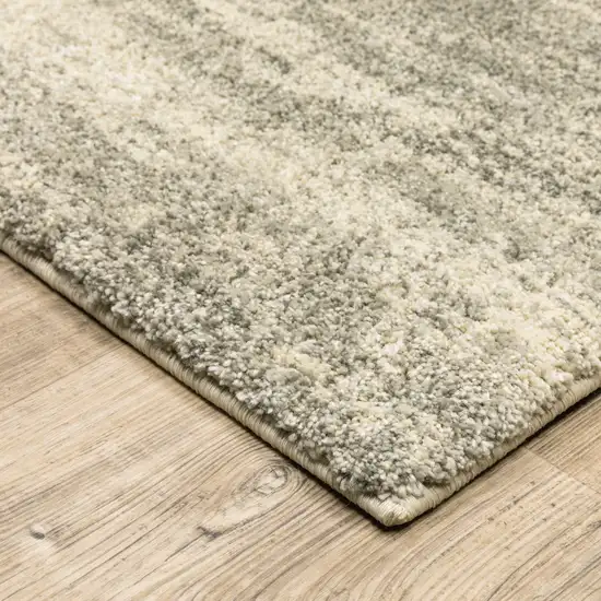 Grey Beige And Tan Abstract Power Loom Stain Resistant Runner Rug Photo 4