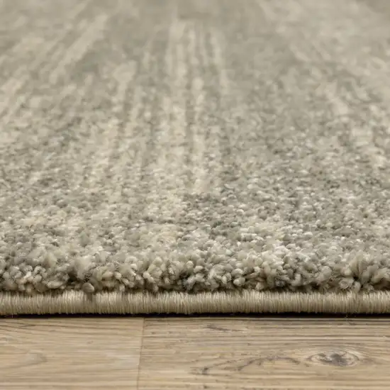 Grey Beige And Tan Abstract Power Loom Stain Resistant Runner Rug Photo 5