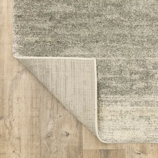 Grey Beige And Tan Abstract Power Loom Stain Resistant Runner Rug Photo 7