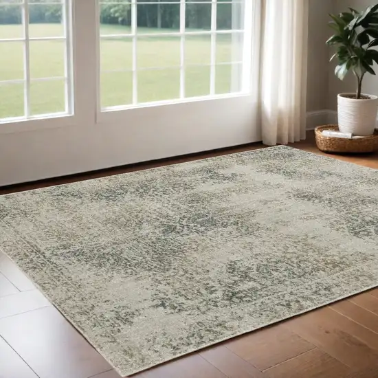 Gray Oriental Power Loom Area Rug Photo 1