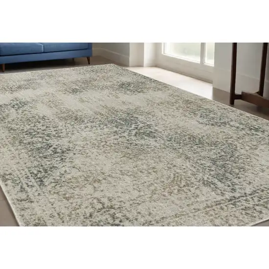 Gray Oriental Power Loom Area Rug Photo 1