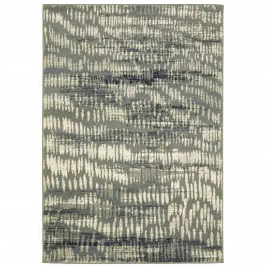 Grey Beige Blue And Light Blue Abstract Power Loom Stain Resistant Area Rug Photo 1