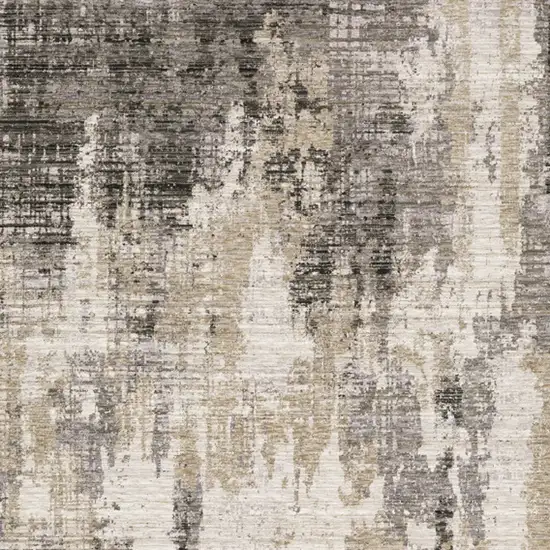 Grey Beige Charcoal Brown Tan And Ivory Abstract Power Loom Stain Resistant Area Rug Photo 5