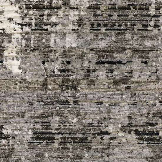 Grey Beige Charcoal Brown Tan And Ivory Abstract Power Loom Stain Resistant Area Rug Photo 4