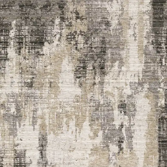 Grey Beige Charcoal Brown Tan And Ivory Abstract Power Loom Stain Resistant Area Rug Photo 5