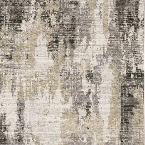 Grey Beige Charcoal Brown Tan And Ivory Abstract Power Loom Stain Resistant Area Rug Photo 5