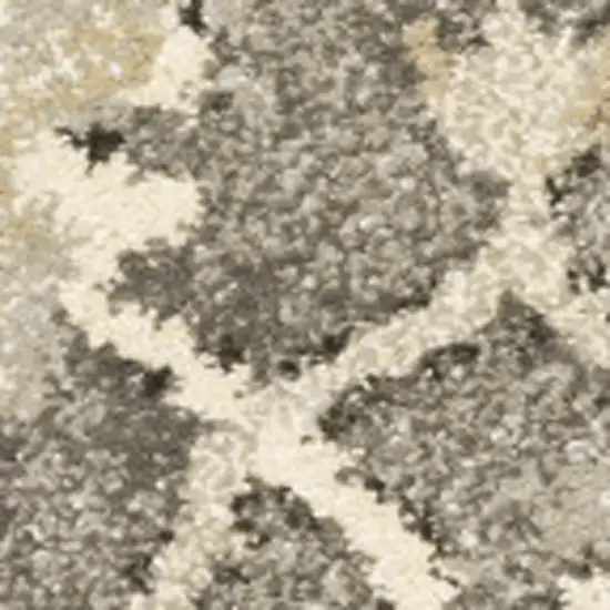 Grey Beige Tan And Brown Oriental Power Loom Stain Resistant Area Rug Photo 4