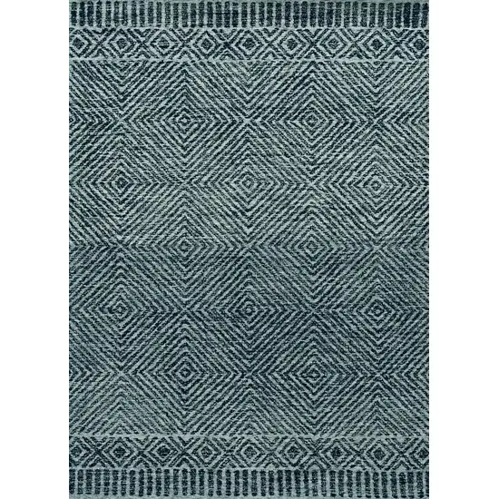 Grey Black Hand Tufted Space Dyed Geometric Indoor Area Rug Photo 2