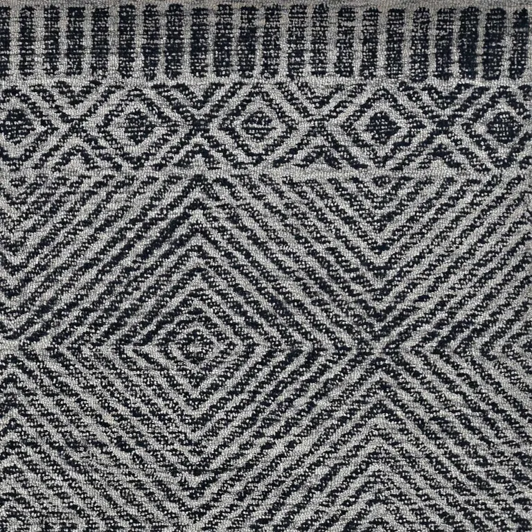 Grey Black Hand Tufted Space Dyed Geometric Indoor Area Rug Photo 2