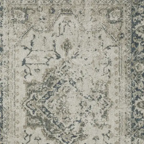 Blue and Gray Oriental Power Loom Area Rug Photo 6