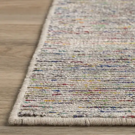 Grey Blue And Yellow Wool Hand Loomed Handmade Runner Rug Photo 4