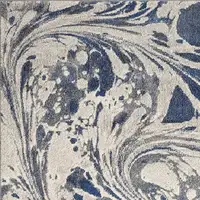 Photo of Grey Blue Machine Woven Marble Indoor Area Rug