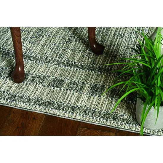 Grey Bordered Runner Rug Photo 4