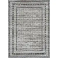 Photo of Grey Bordered Runner Rug