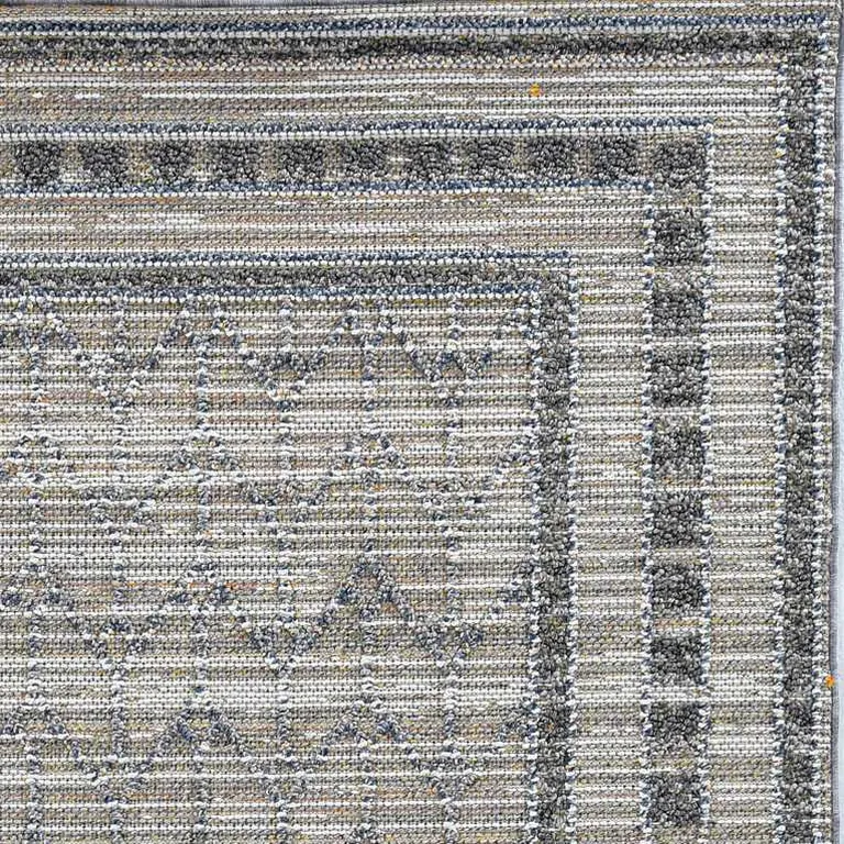 Grey Bordered Runner Rug Photo 2