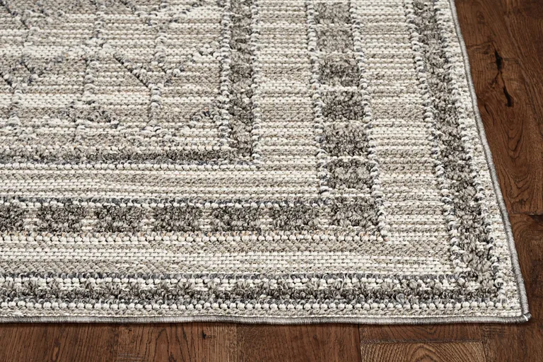 Grey Bordered Runner Rug Photo 3