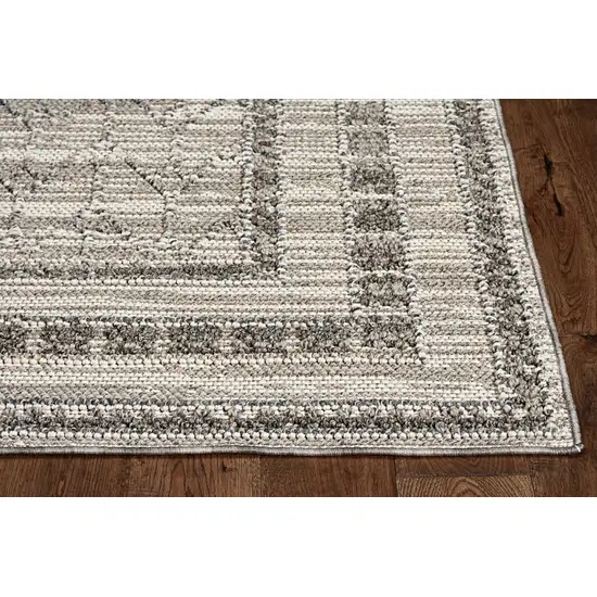 Grey Bordered Runner Rug Photo 3