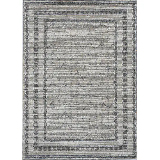 Grey Bordered Runner Rug Photo 2