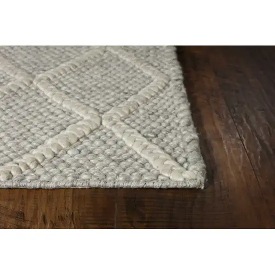 Grey Braided Diamonds Wool Indoor Area Rug Photo 4