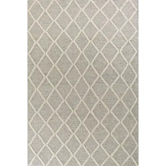 Grey Braided Diamonds Wool Indoor Area Rug Photo 1