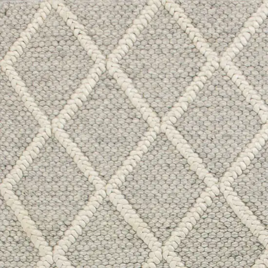 Grey Braided Diamonds Wool Indoor Area Rug Photo 2