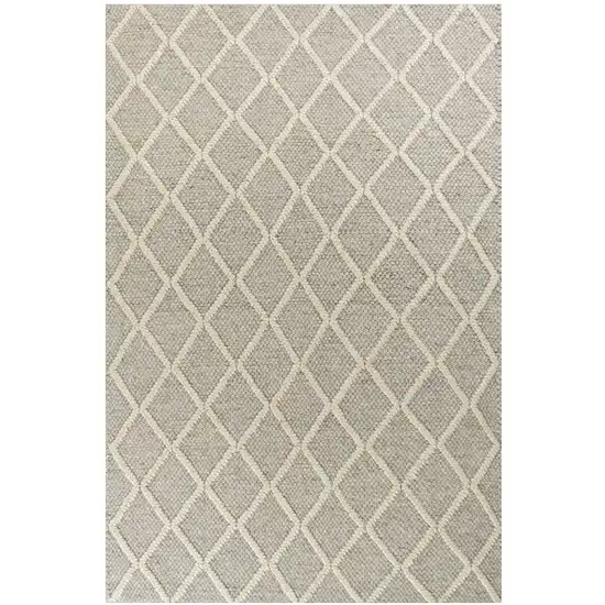 Grey Braided Diamonds Wool Indoor Area Rug Photo 2