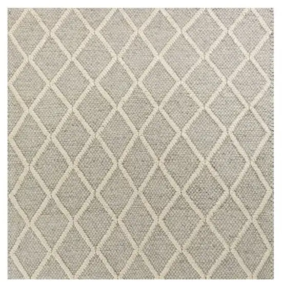 Grey Braided Diamonds Wool Indoor Area Rug Photo 7