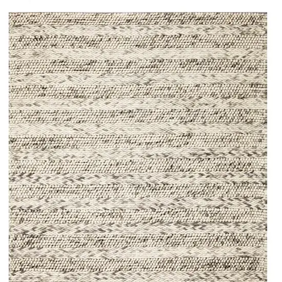 Grey Braided Wool Indoor Area Rug Photo 5