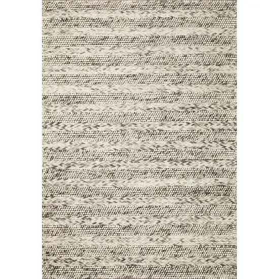 Grey Braided Wool Indoor Area Rug Photo 3