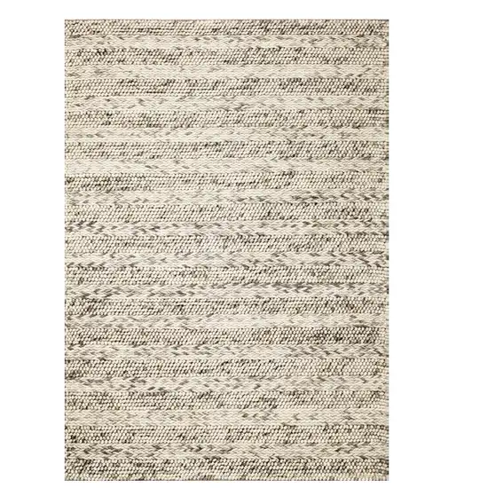 Grey Braided Wool Indoor Area Rug Photo 2