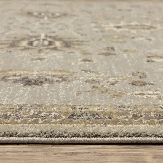 Grey Brown Tan And Beige Oriental Power Loom Stain Resistant Area Rug Photo 9